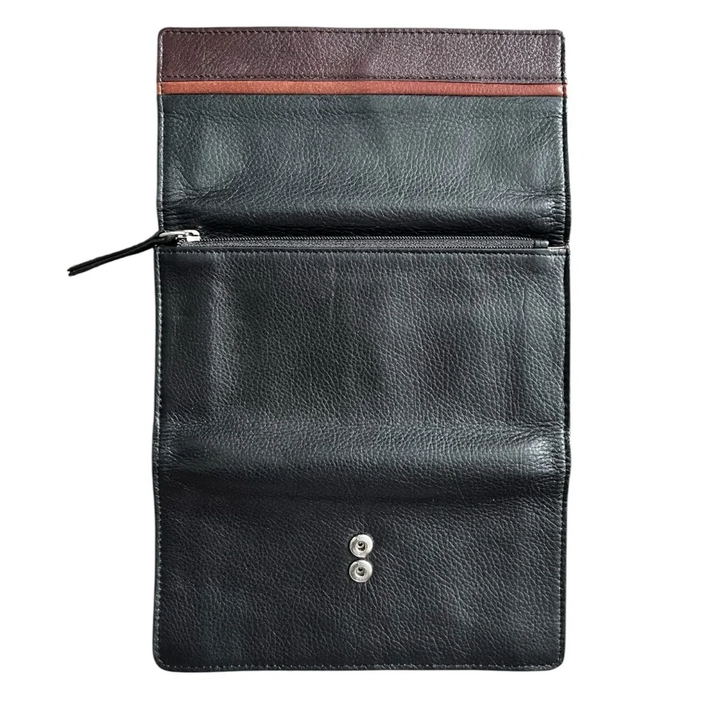 Osgoode Marley Clutch Wallet Black Brown Leather Minimalist Contemporary Quality